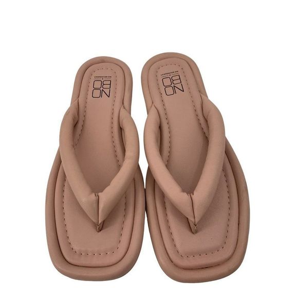 NOBO Women's Size 7 Rose Memory Foam Fluffy Flip Flops Flat Sandals Slides 2628 - Picture 2 of 5